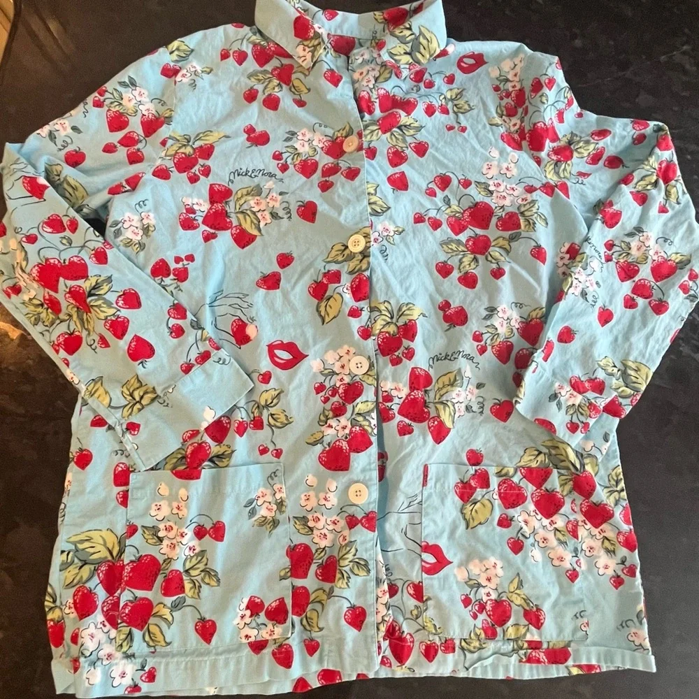 Nick & Nora Strawberry Print Pajama Set - Picture 6 of 10
